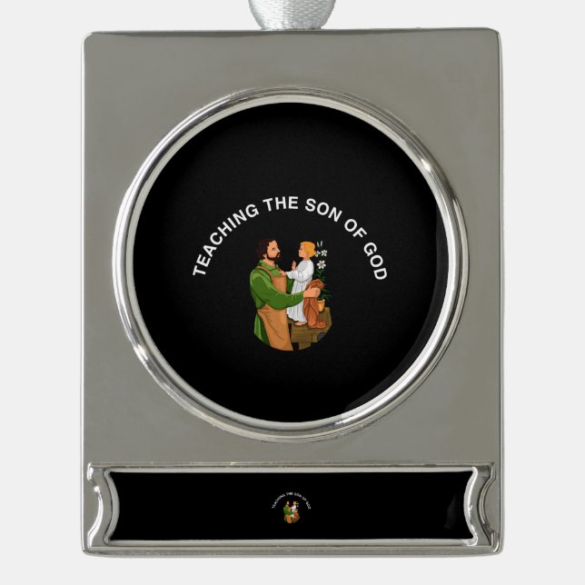 TEACHING THE SON OF GOD SILVER PLATED BANNER ORNAMENT (Front)