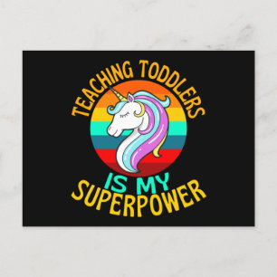 Teaching Toddlers My Superpower Unicorn Postcard
