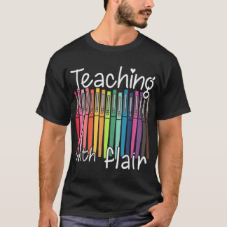Teaching With Flair Pen Teacher Back To School Gif T-Shirt
