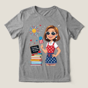 Teaching with Freedom & Flavour – July 4th Teacher Tri-Blend Shirt