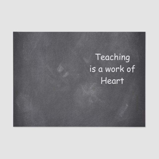 Teaching Work Heart Chalkboard Design Gift Idea Tissue Paper (Front)