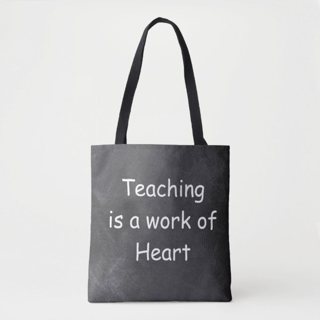 Teaching Work Heart Chalkboard Design Gift Idea Tote Bag (Front)