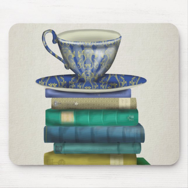 Teacup and Books 2 Mouse Mat (Front)