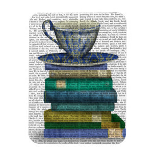 Teacup and Books Magnet