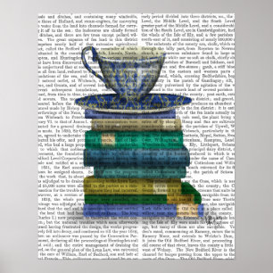 Teacup and Books Poster