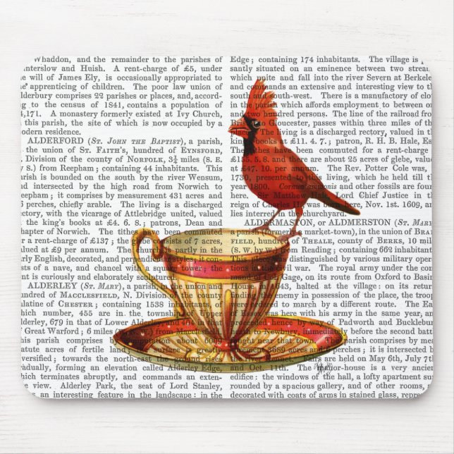 Teacup And Red Cardinal Mouse Mat (Front)