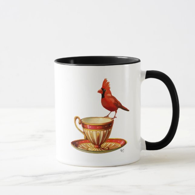 Teacup And Red Cardinal Mug (Right)