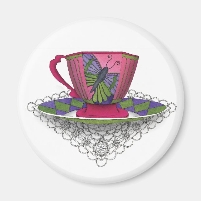 Teacup Butterfly Magnet (Front)