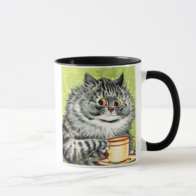 Teacup Cat by Louis Wain Mug (Right)