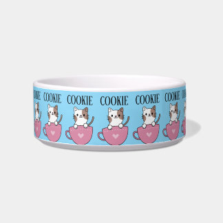 Teacup Cat Pesonalized Bowl