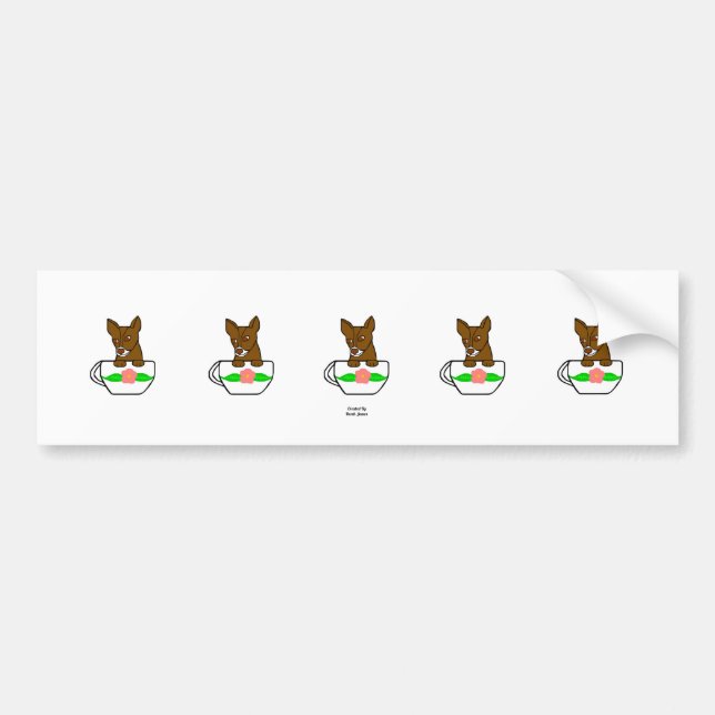 Teacup Chihuahua Bumper Sticker (Front)