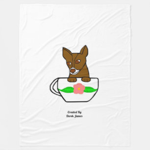 Teacup Chihuahua Large Fleece Blanket