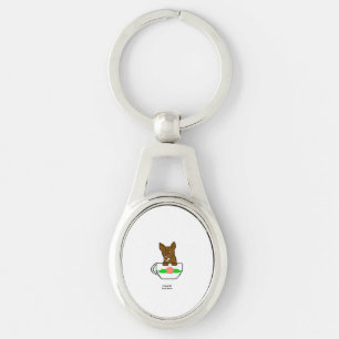 Teacup Chihuahua Oval Keychain