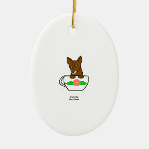 Teacup Chihuahua Oval Ornament
