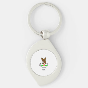 Teacup Chihuahua Swirl Keychain