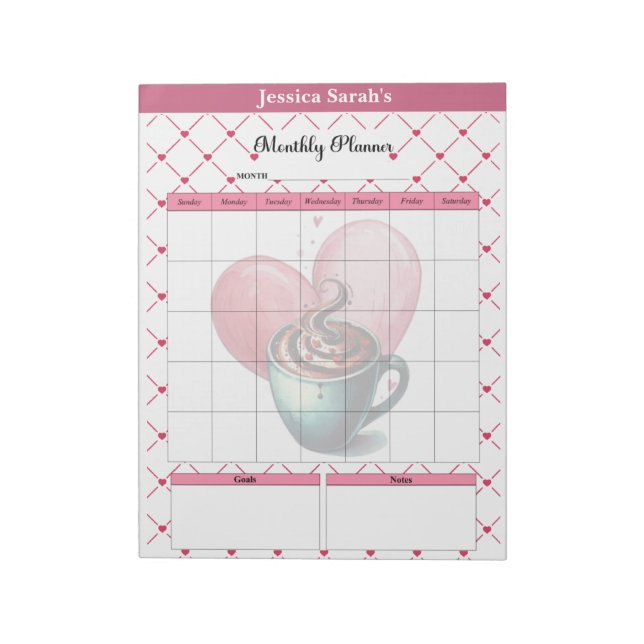 Teacup Cuties _ Monthly Planner Notepad (Rotated)