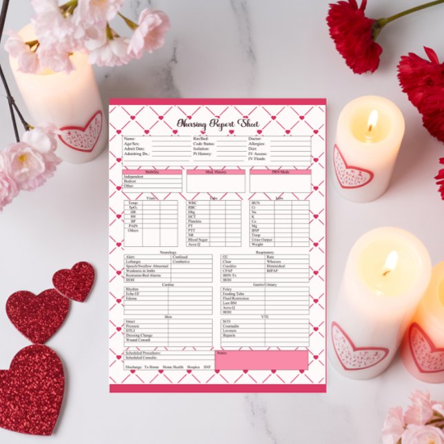 Teacup Cuties _ Nursing Report Sheet Notepad (Creator Uploaded)