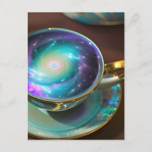 Teacup Filled With the Galaxy Postcard