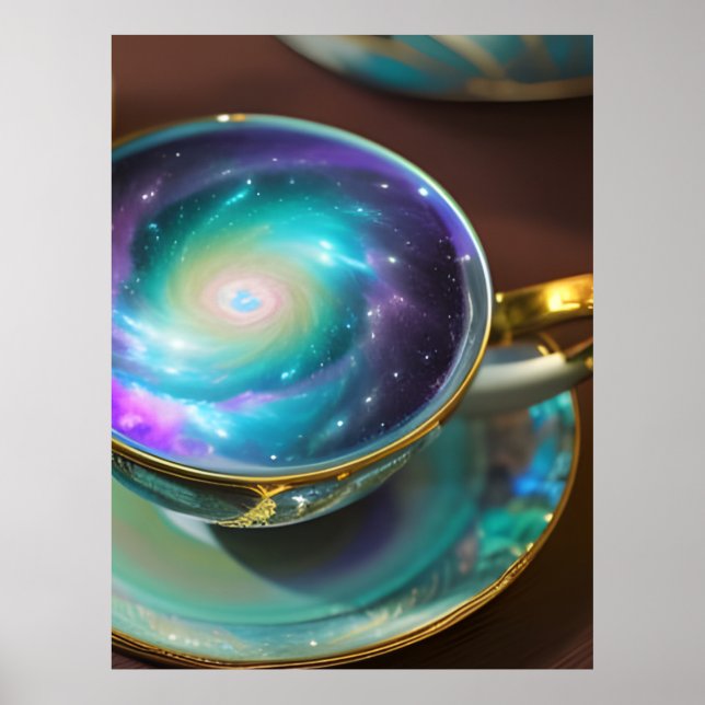 Teacup Filled With the Galaxy Poster (Front)