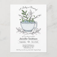 Teacup Floral Hand-drawn Tea Party Baby Shower Pos