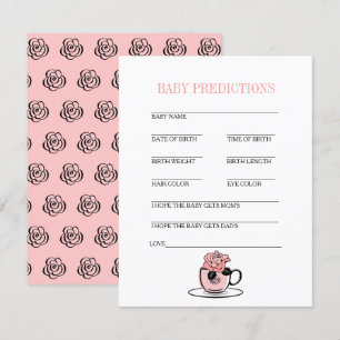 Teacup & Flowers Baby Shower Baby Prediction Game Invitation