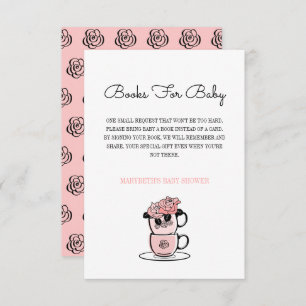 Teacup & Flowers Baby Shower Bring A Book Request Invitation