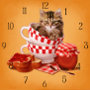 teacup kitty Large Clock - 24.85 teacup kitty Large Clock