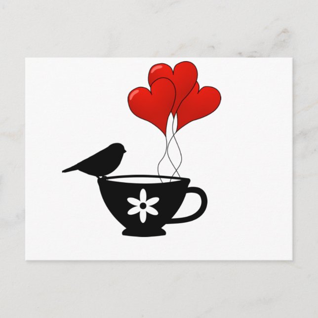 Teacup of Hearts Postcard (Front)
