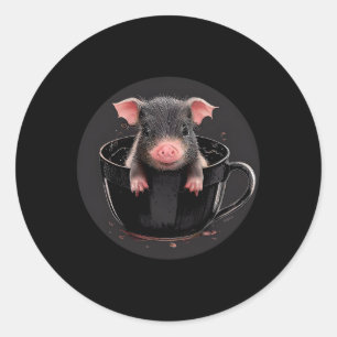 Teacup Pig Animal Wildlife Teacup Pigs Classic Round Sticker