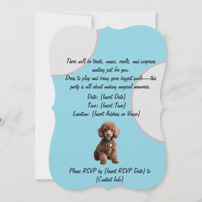 Teacup Poodle Baby Party Invitation (Front)