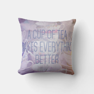 Teacup Quote Accent Pillow