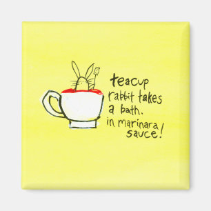 Teacup Rabbits Takes a Bath. In Marinara Sauce! Magnet