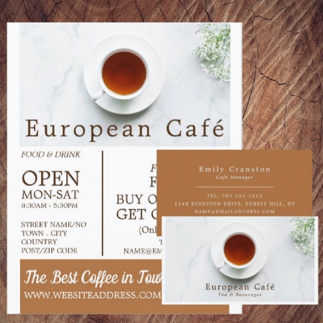 Teacup & Saucer, Barista, Café, Coffeehouse Advert Flyer (Creator Uploaded)