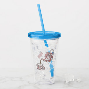 Teacup set cartoon illustration acrylic tumbler