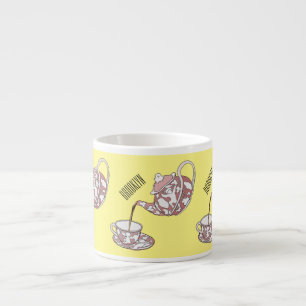 Teacup set cartoon illustration espresso cup