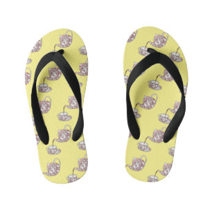 Teacup set cartoon illustration kid's flip flops