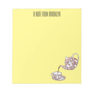Teacup set cartoon illustration notepad