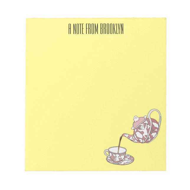 Teacup set cartoon illustration  notepad (Front)