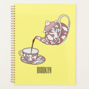 Teacup set cartoon illustration planner