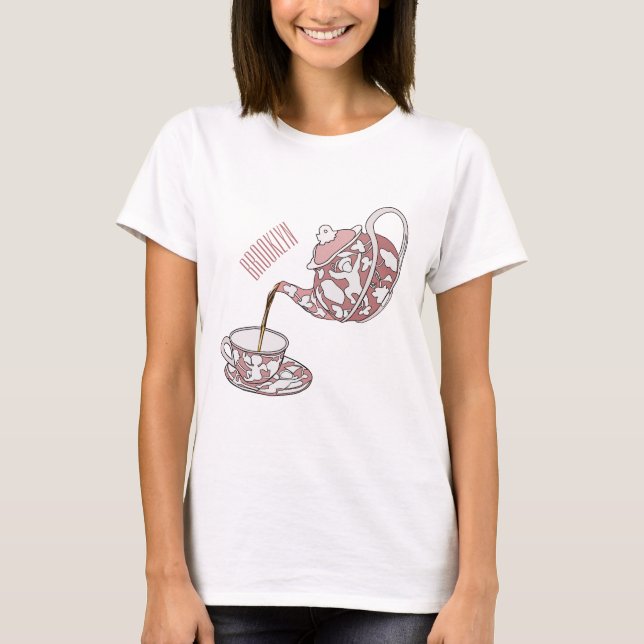 Teacup set cartoon illustration  T-Shirt (Front)