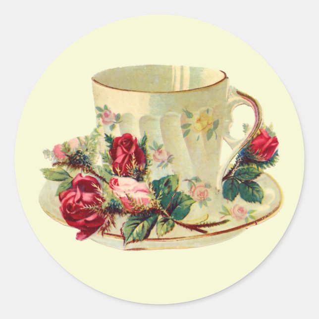 Teacup Time Classic Round Sticker (Front)