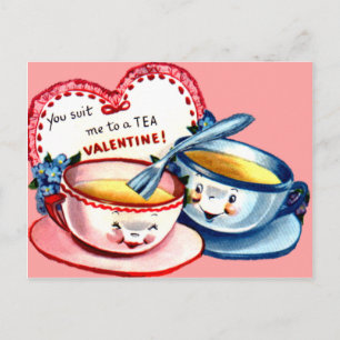 Teacup Valentine Holiday Postcard