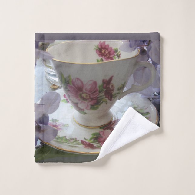 Teacup & wisteria wash cloth (Wash Cloth)