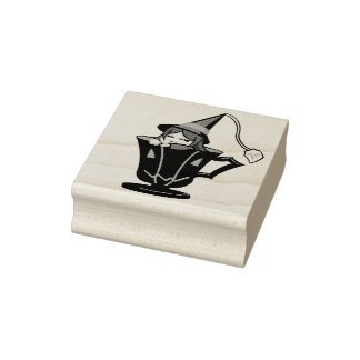 Teacup Witch Rubber Stamp