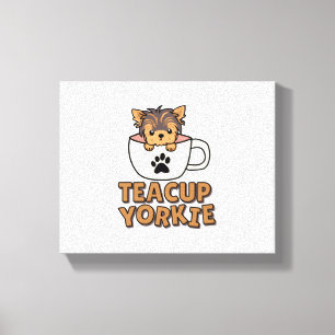 Teacup Yorkie puppy Canvas Print