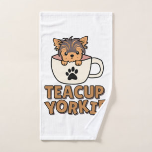 Teacup Yorkie puppy Hand Towel