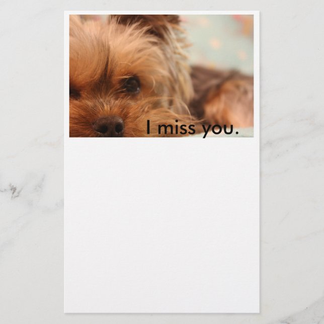 Teacup Yorkshire Puppy Stationery (Front)