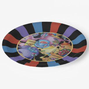 Teacups and Teapots Sunburst Paper Plate
