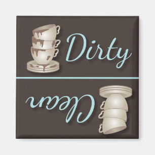 Teacups Dirty or Clean Refrigerator Magnets