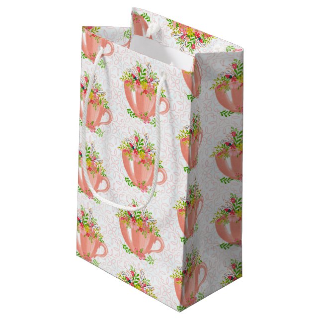 Teacups Small Gift Bag (Back Angled)